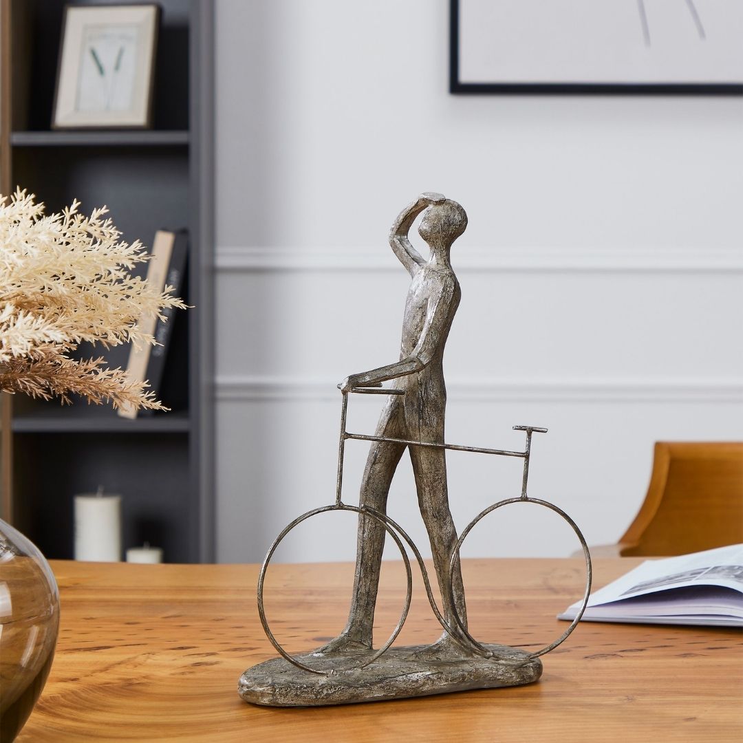 Man on Bicycle Metal Ornament