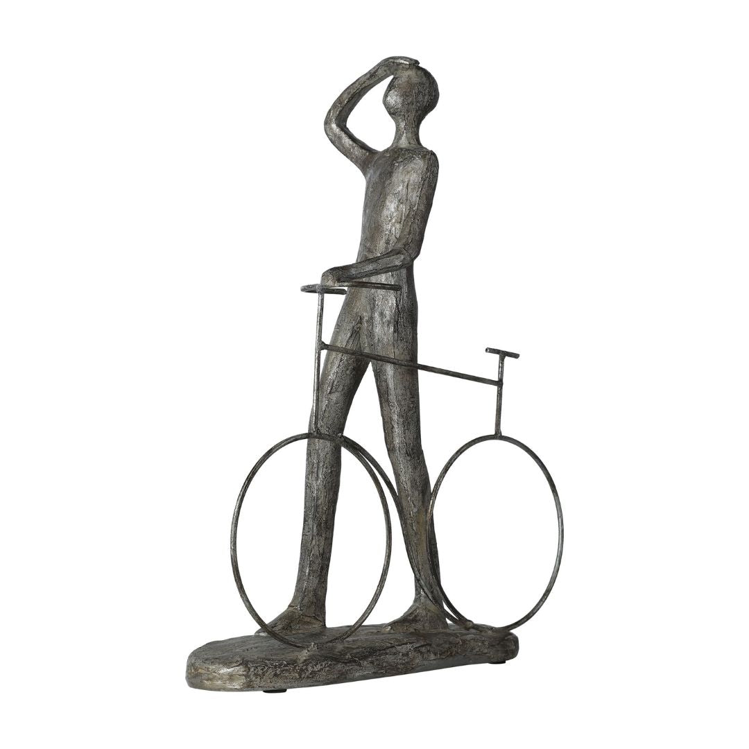 Man on Bicycle Metal Ornament
