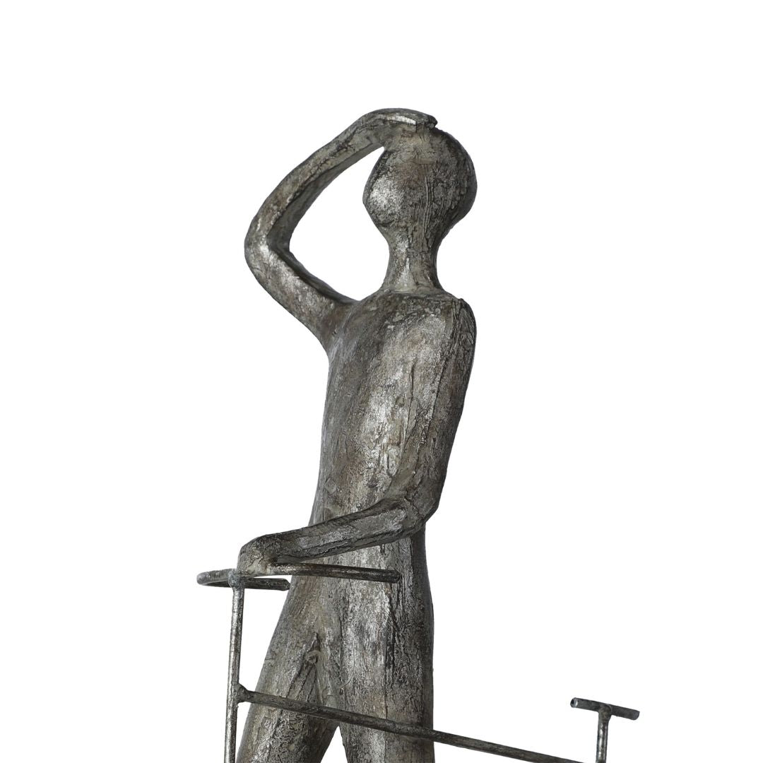 Man on Bicycle Metal Ornament