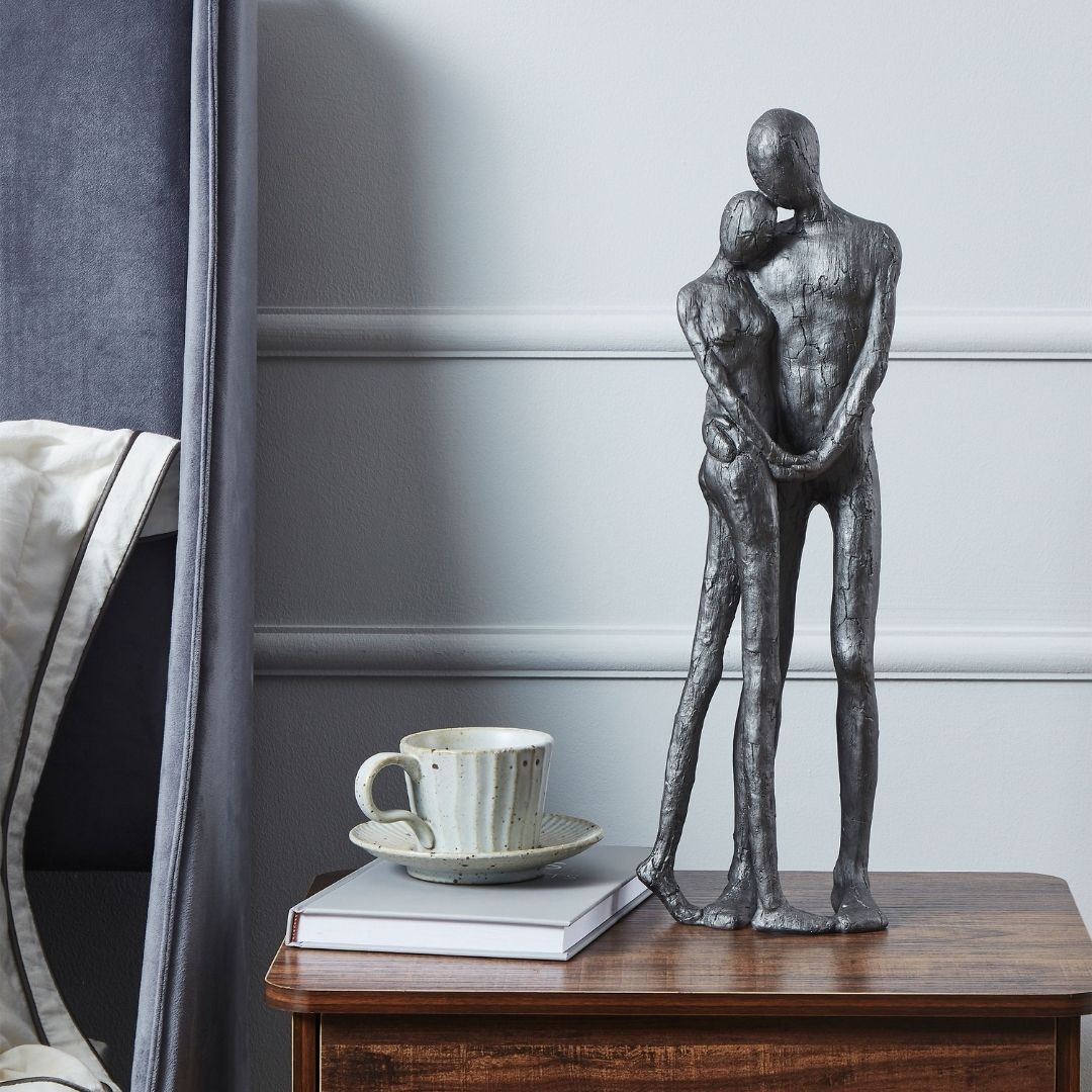 Couple Embracing Metal Ornament