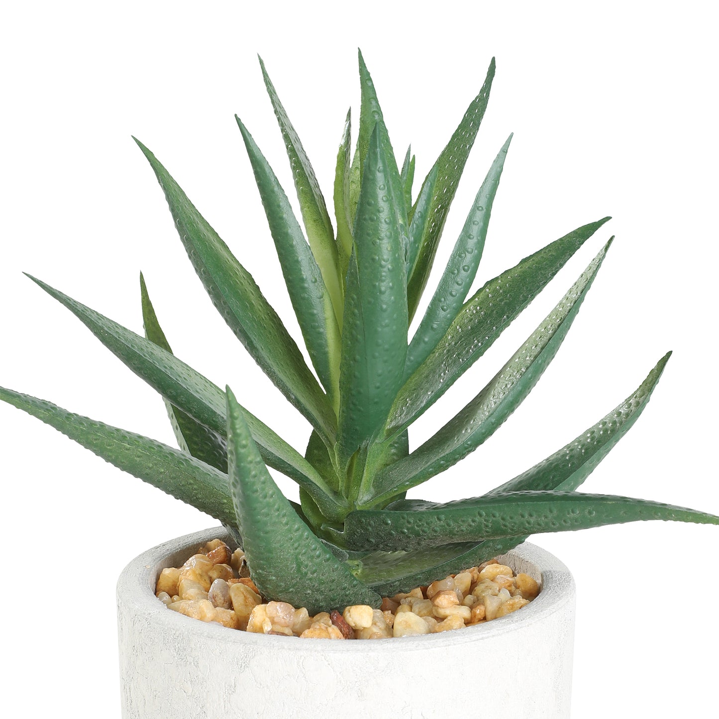 Artificial Aloe Vera in White Pot