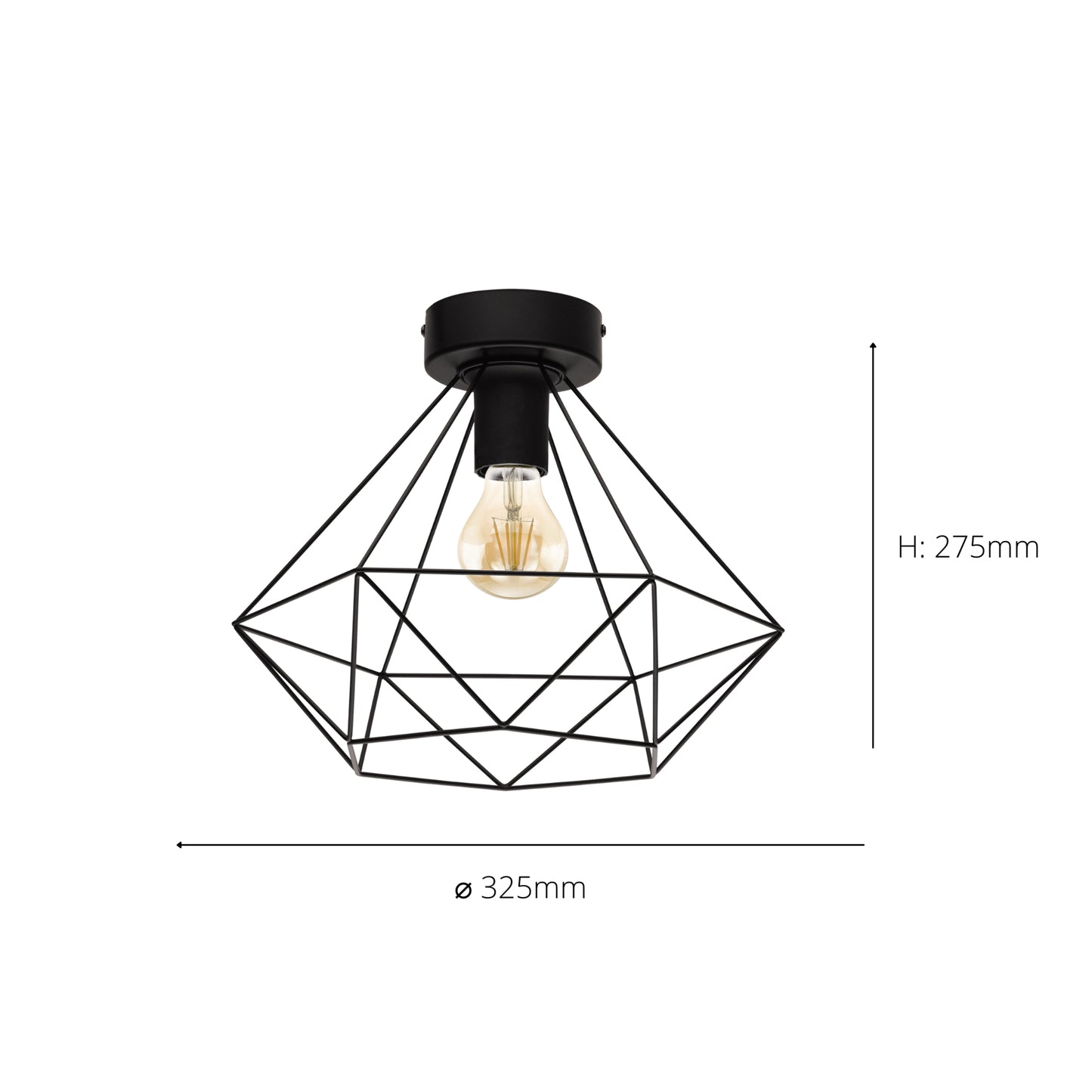 Tarbes Black Flush Ceiling Light