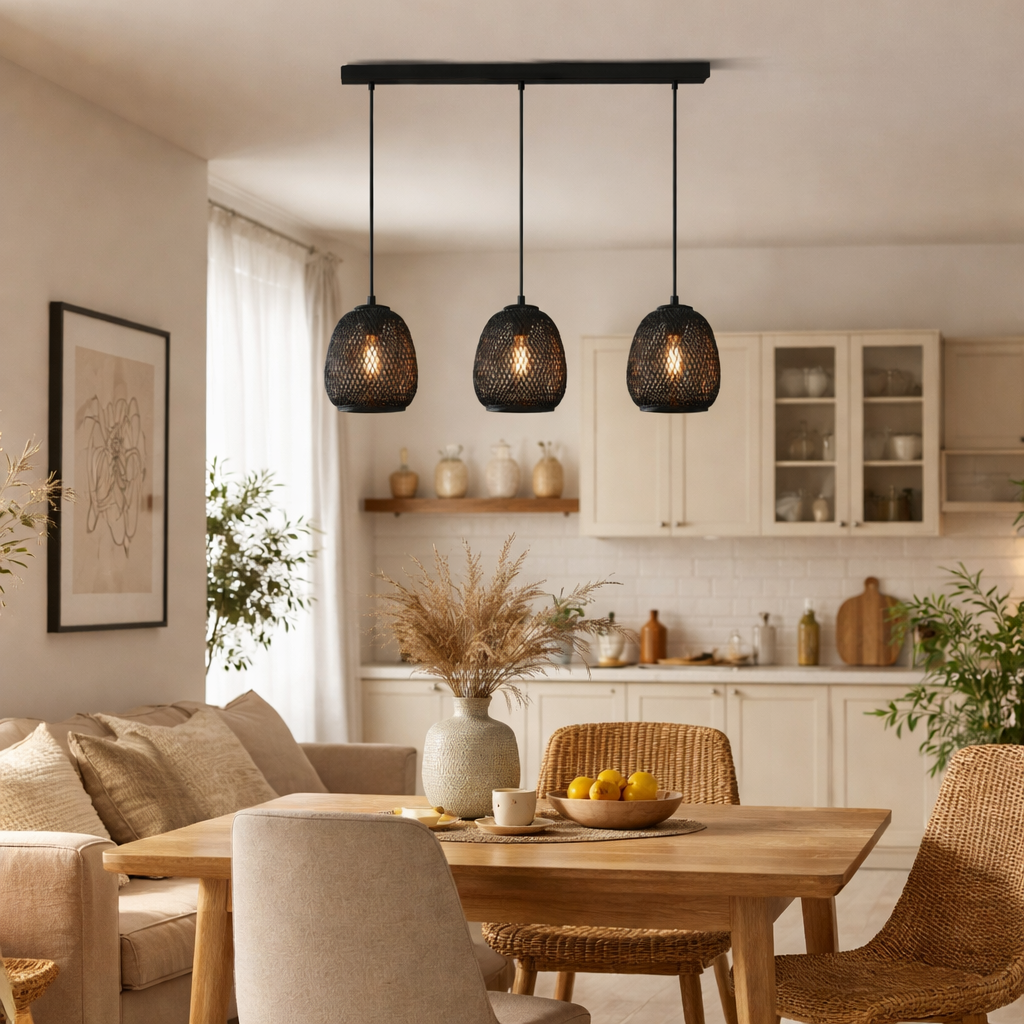 Dembleby 3 Light Black Ceiling Pendant Bar
