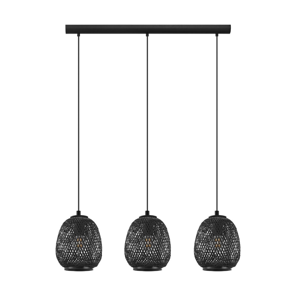 Dembleby 3 Light Black Ceiling Pendant Bar