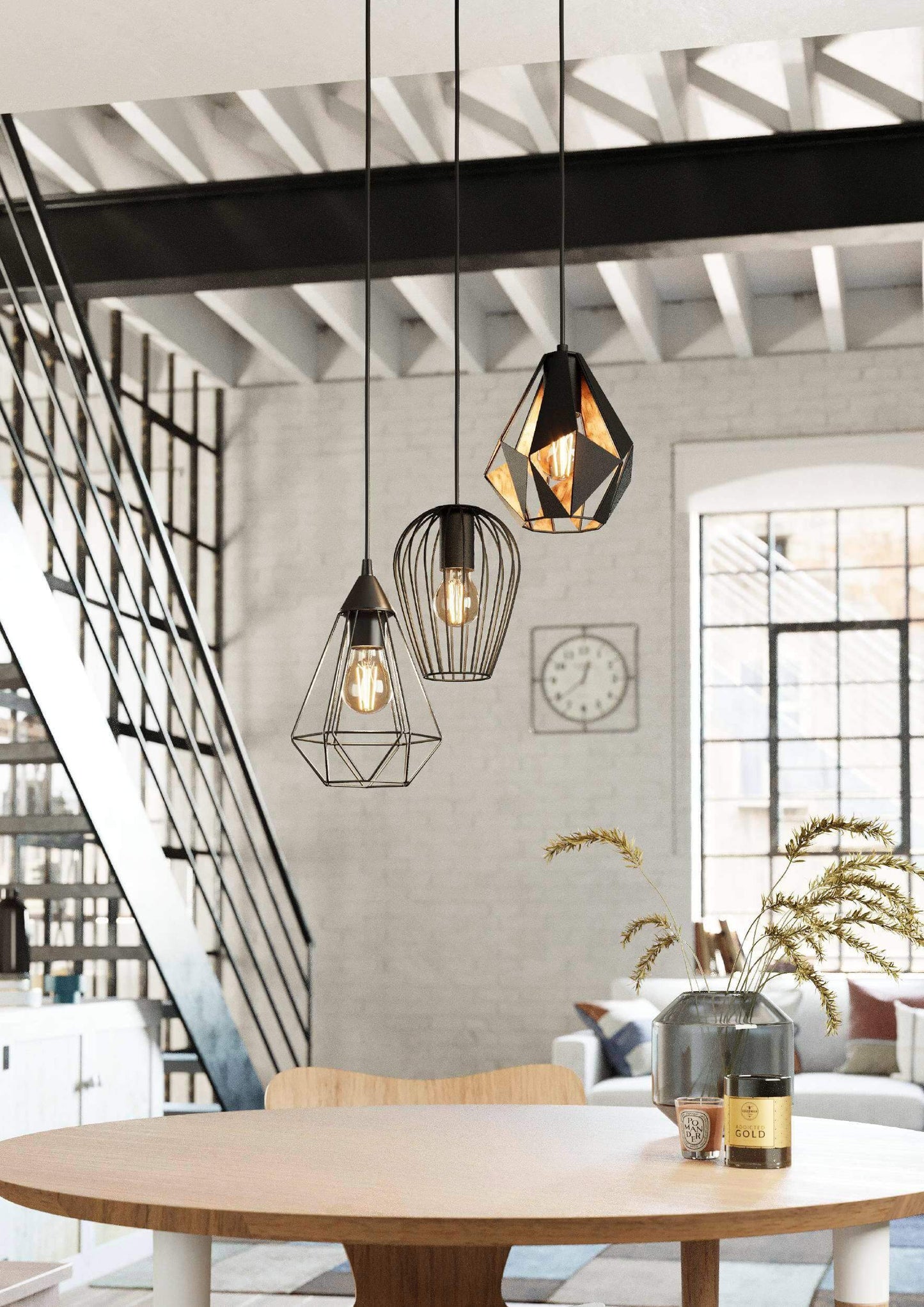 Distaff Multi-Light Black Pendant