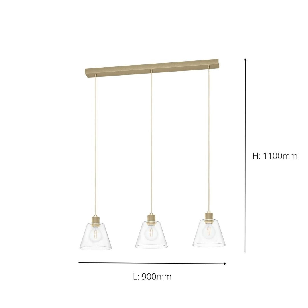Copley Gold & Glass Ceiling Pendant Bar