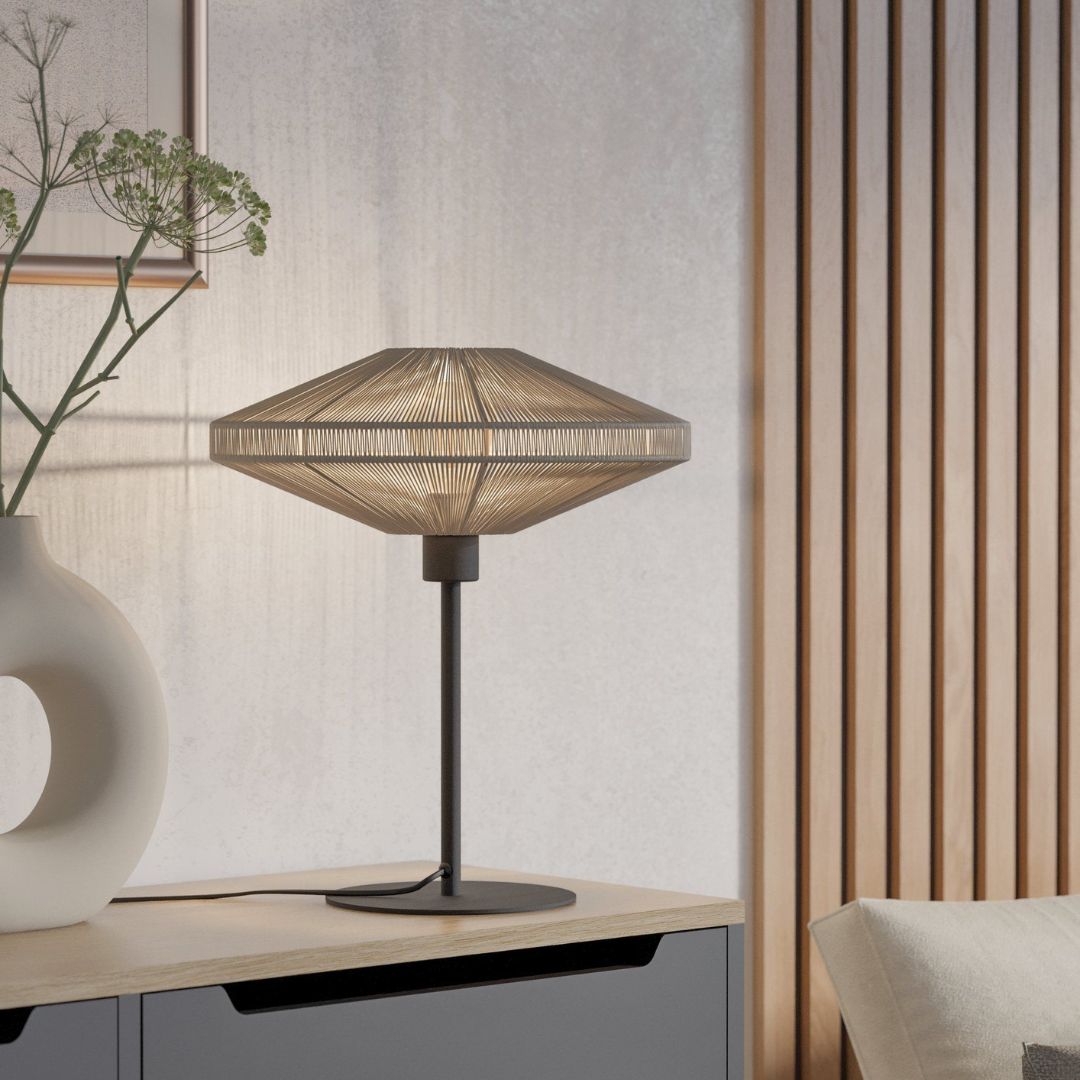 Midsumer Cream & Black Oval Table Lamp