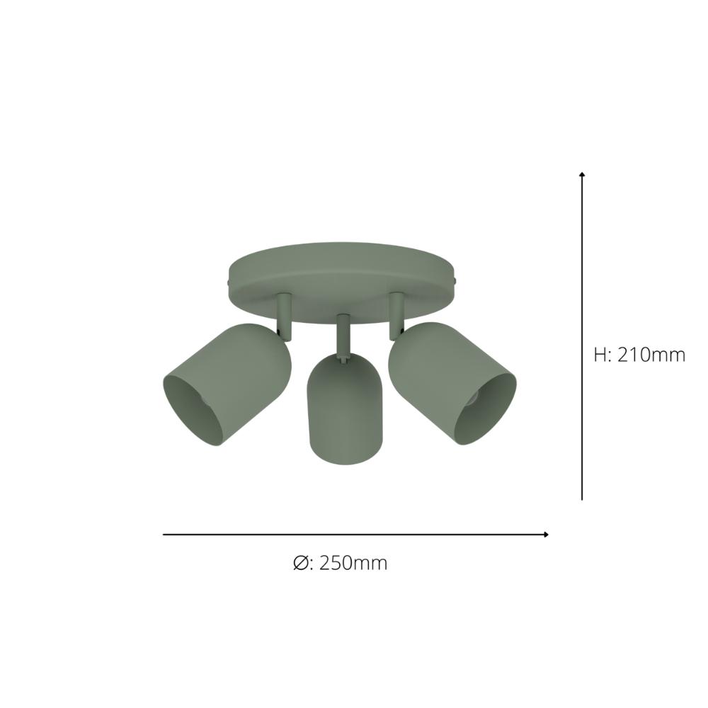 Tilston 3-Light Green Spot Plate Light
