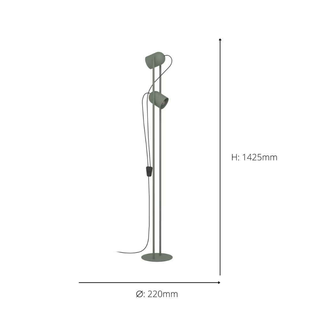 Tilston 2-Light Green Floor Lamp