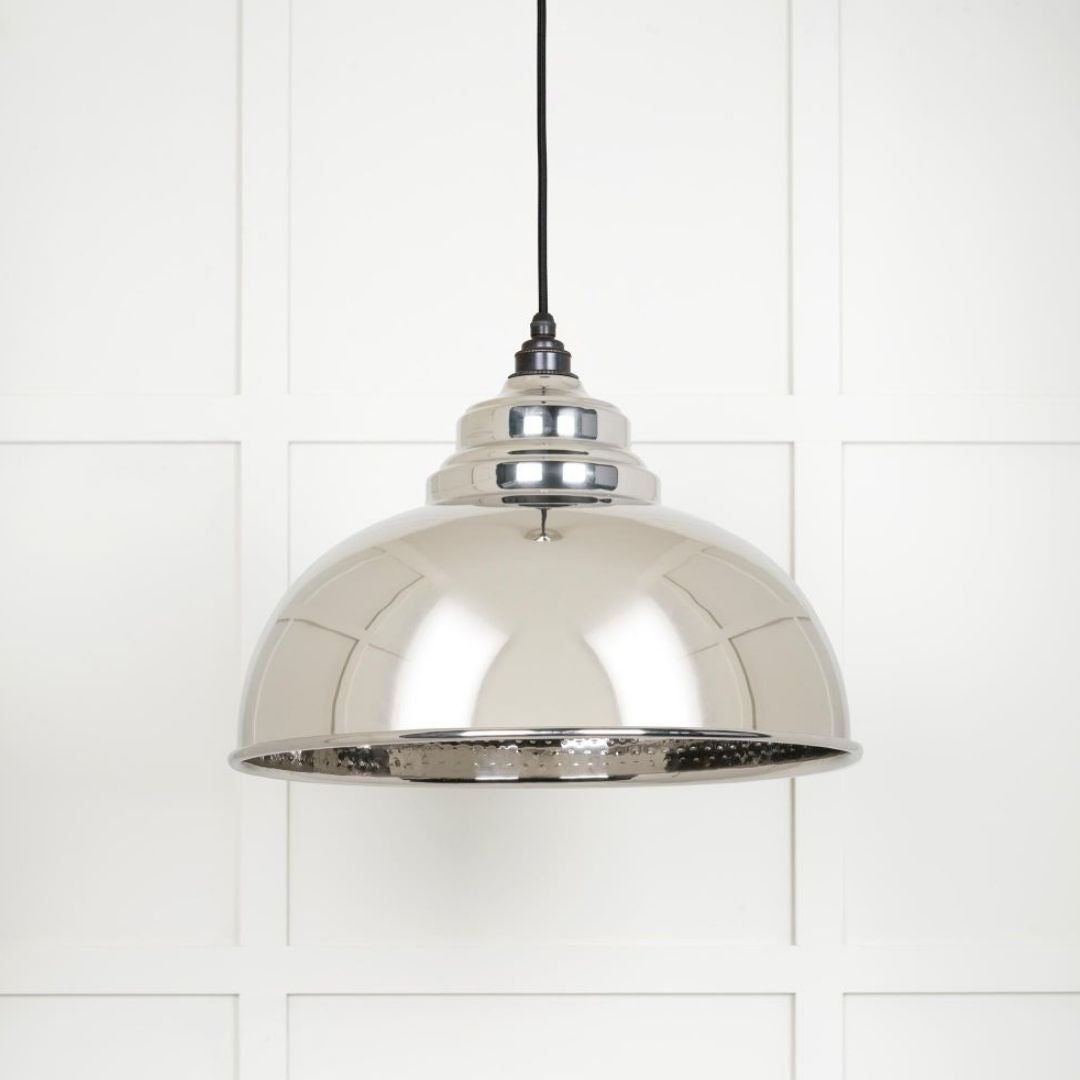 From the Anvil Hammered Nickel Harborne Pendant Ceiling Light