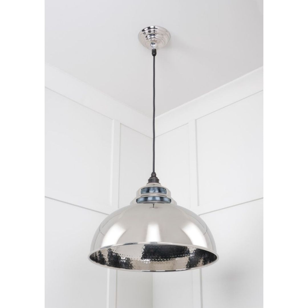 From the Anvil Hammered Nickel Harborne Pendant Ceiling Light