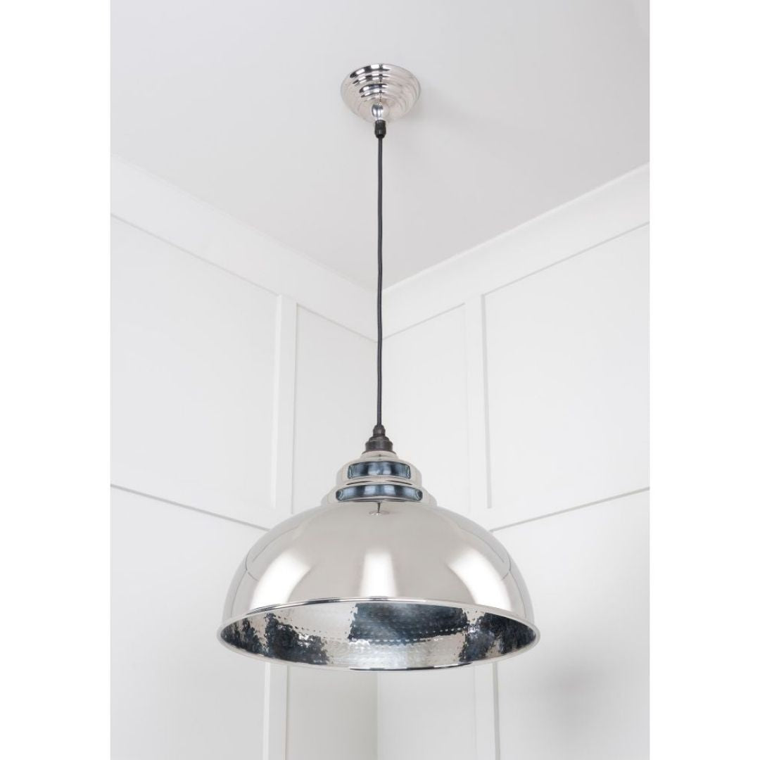 From the Anvil Hammered Nickel Harborne Pendant Ceiling Light