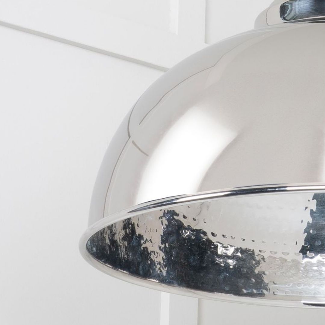 From the Anvil Hammered Nickel Harborne Pendant Ceiling Light