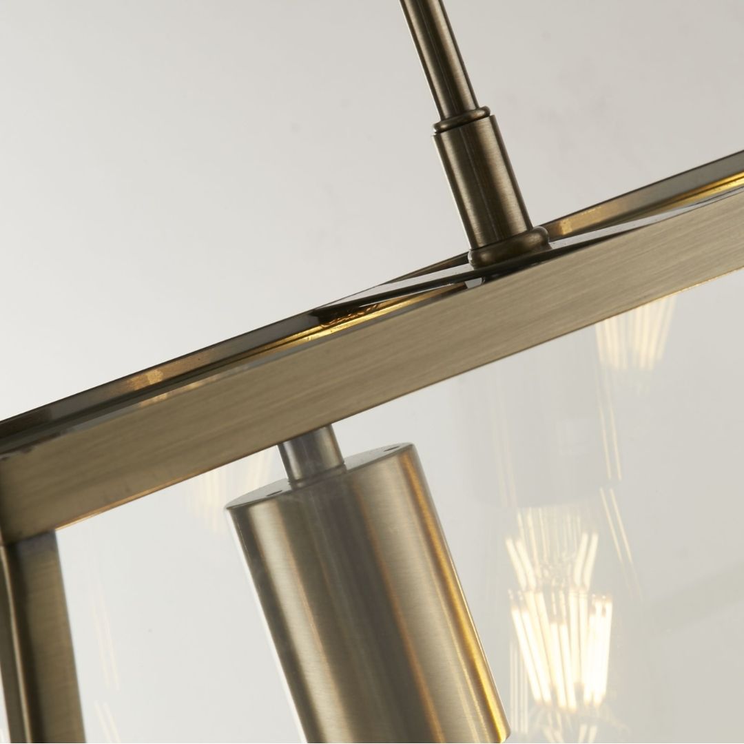 Voyager 3 Light Antique Brass Pendant Ceiling Light