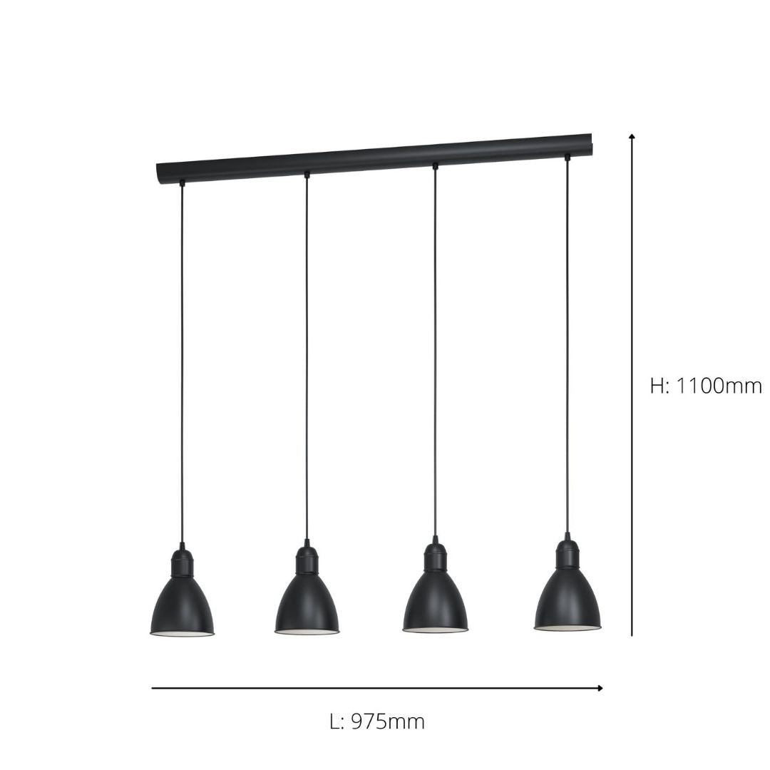 Priddy 4 Light Ceiling Bar