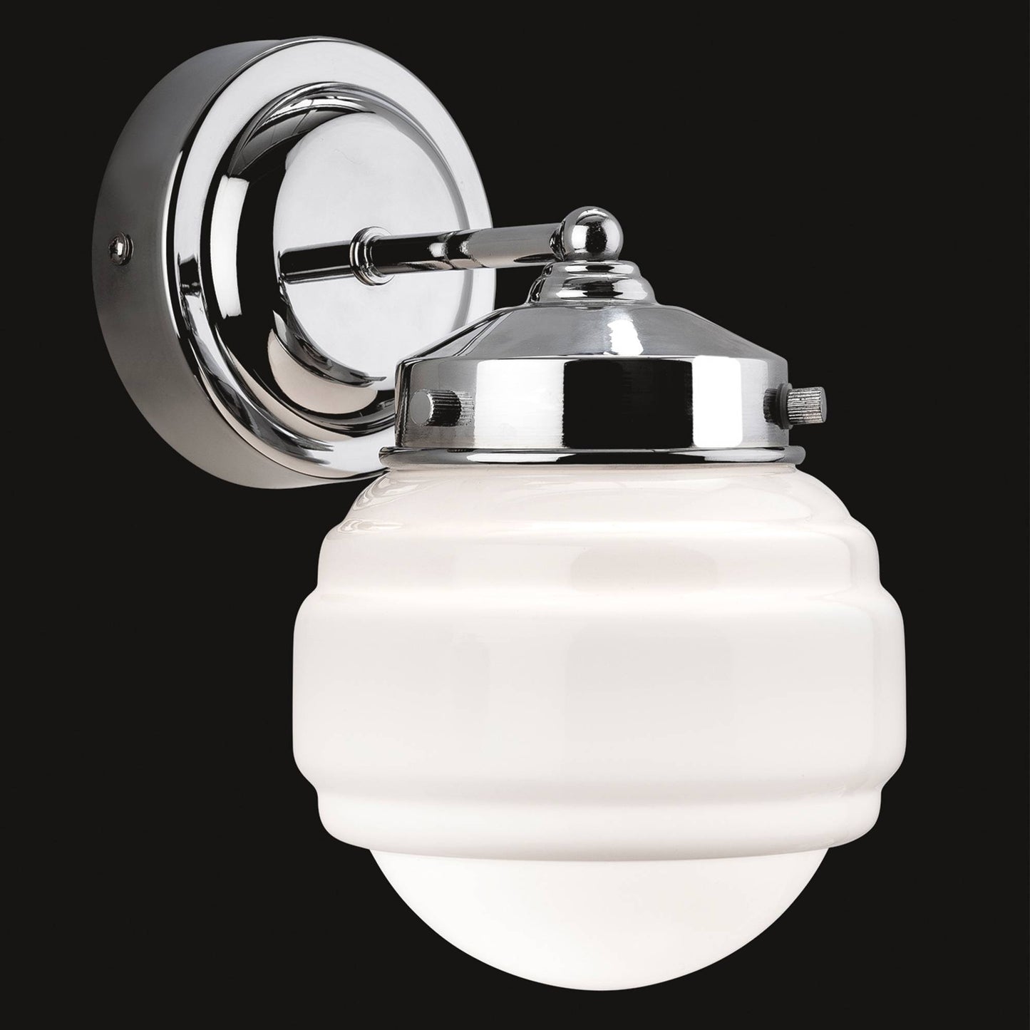 Art Deco 1 Light Polished Chrome and Oval Wall Light