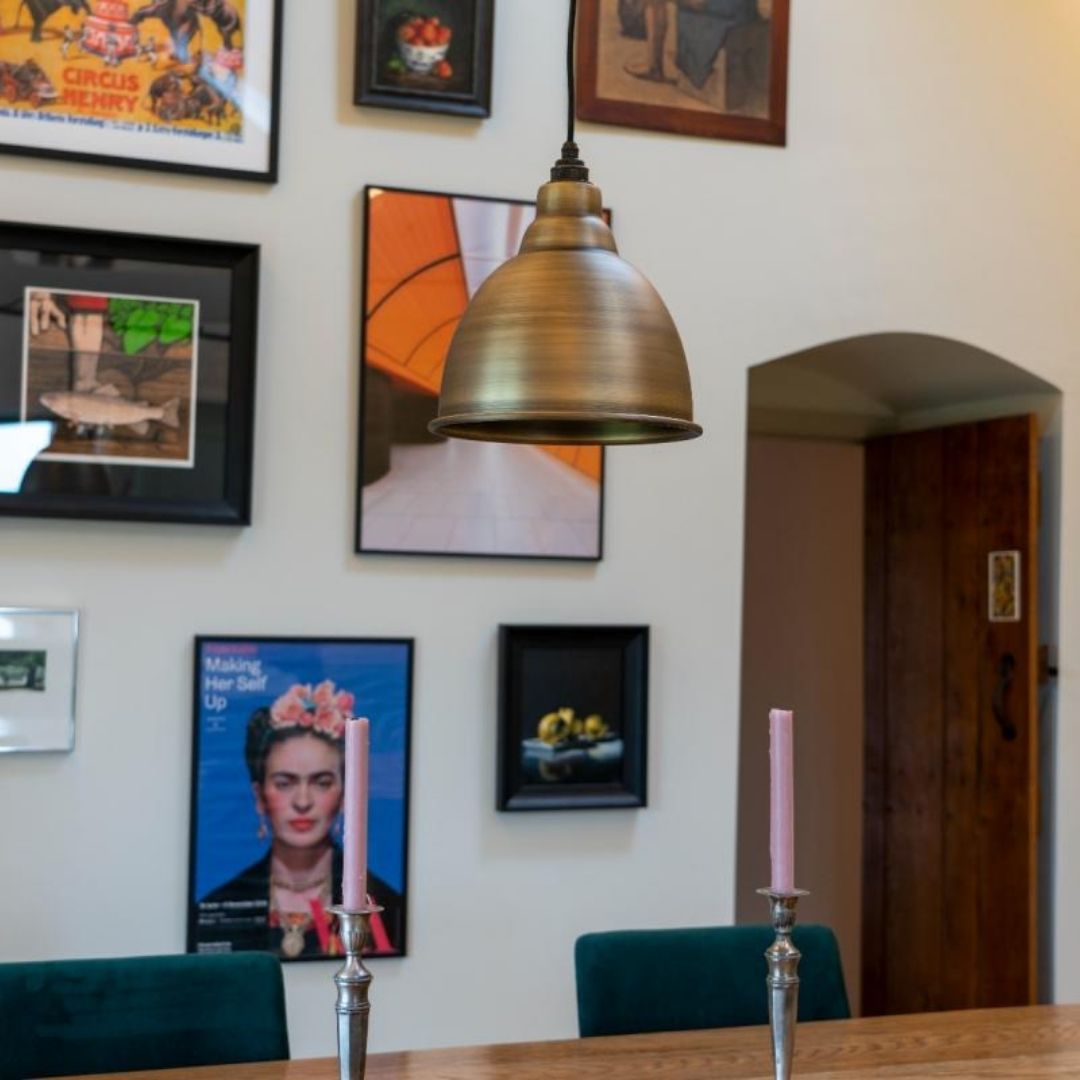 From the Anvil Aged Brass Brindley Pendant Ceiling Light