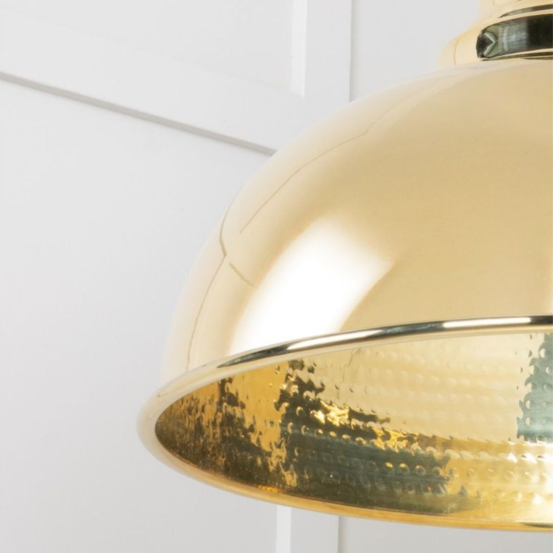From the Anvil Hammered Brass Harborne Pendant Ceiling Light