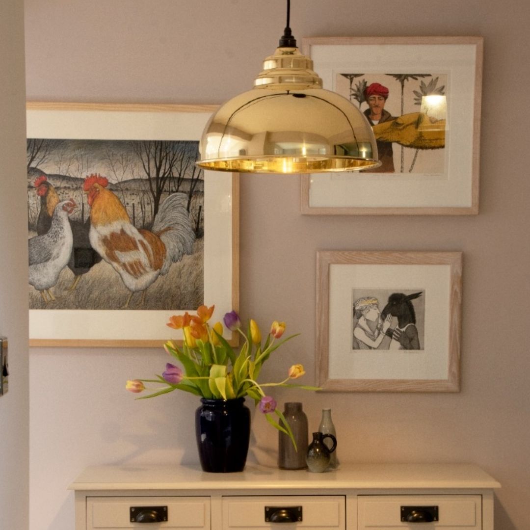 From the Anvil Hammered Brass Harborne Pendant Ceiling Light