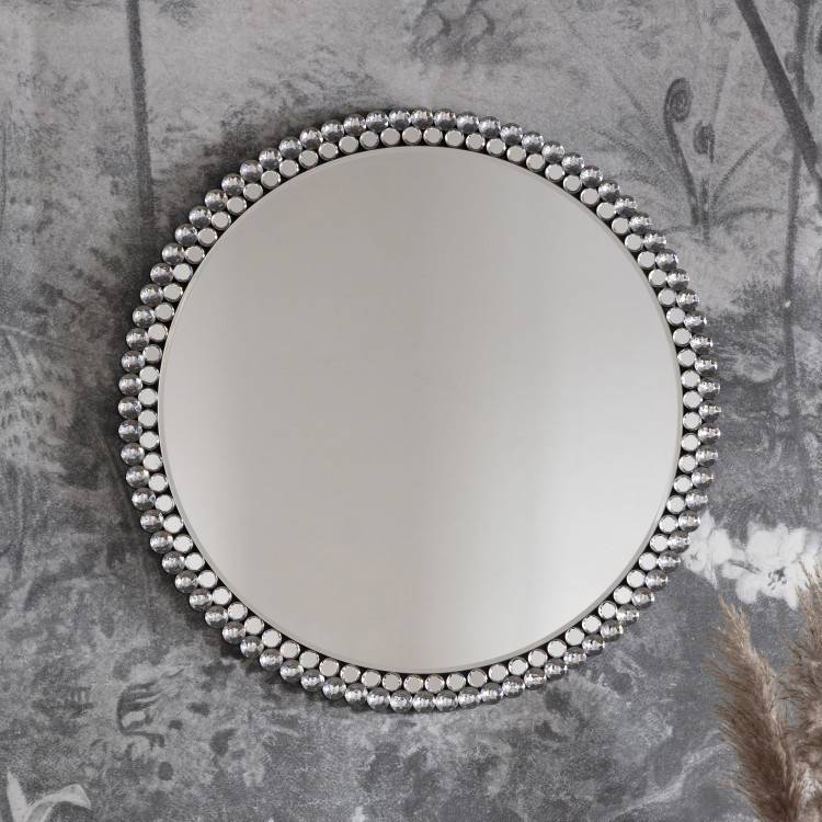 Fallon 80cm Silver Round Mirror