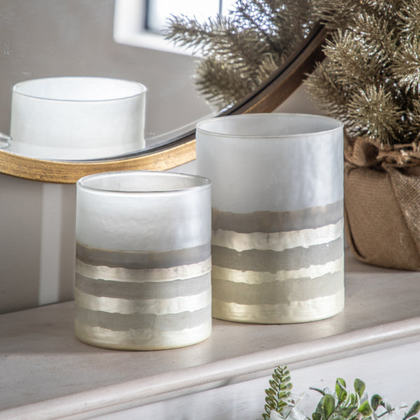Poll Champagne Smoked Glass Candle Holder
