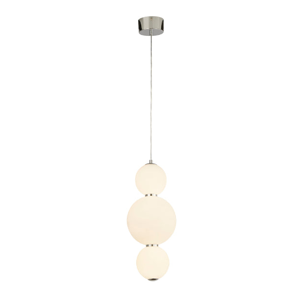 Snowball LED Chrome Opal Glass Ceiling Pendant
