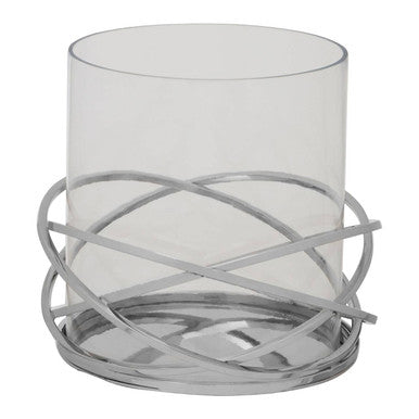 Large Silver Finish Candle Holder