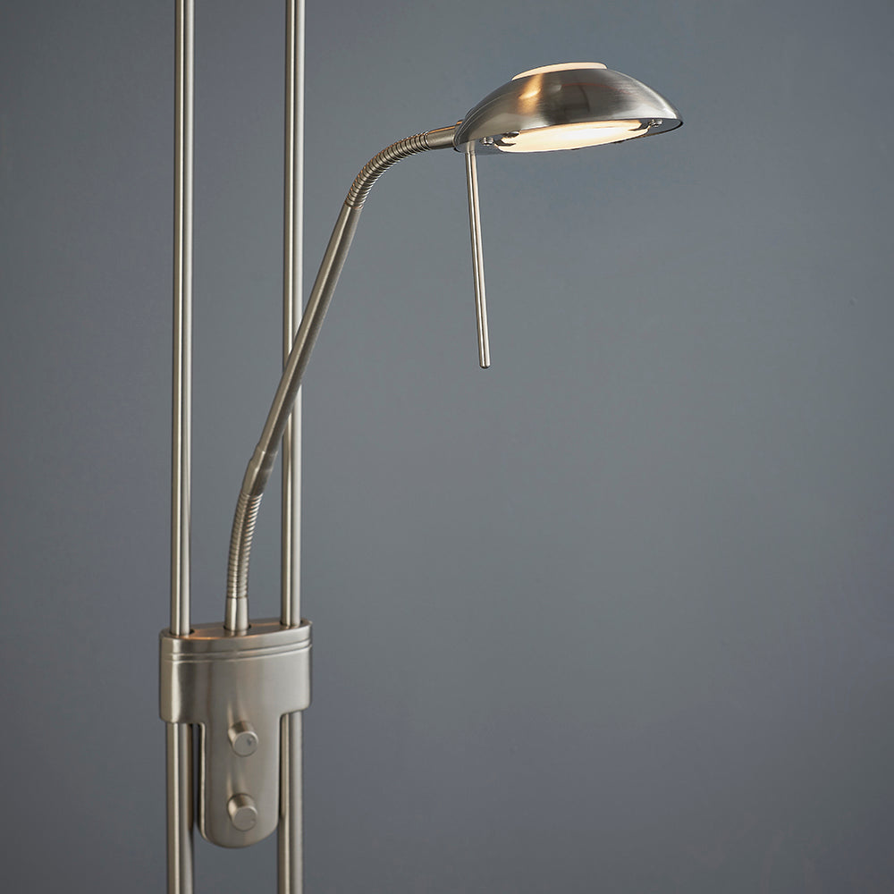 Rome Mother & Child Satin Chrome Floor Lamp