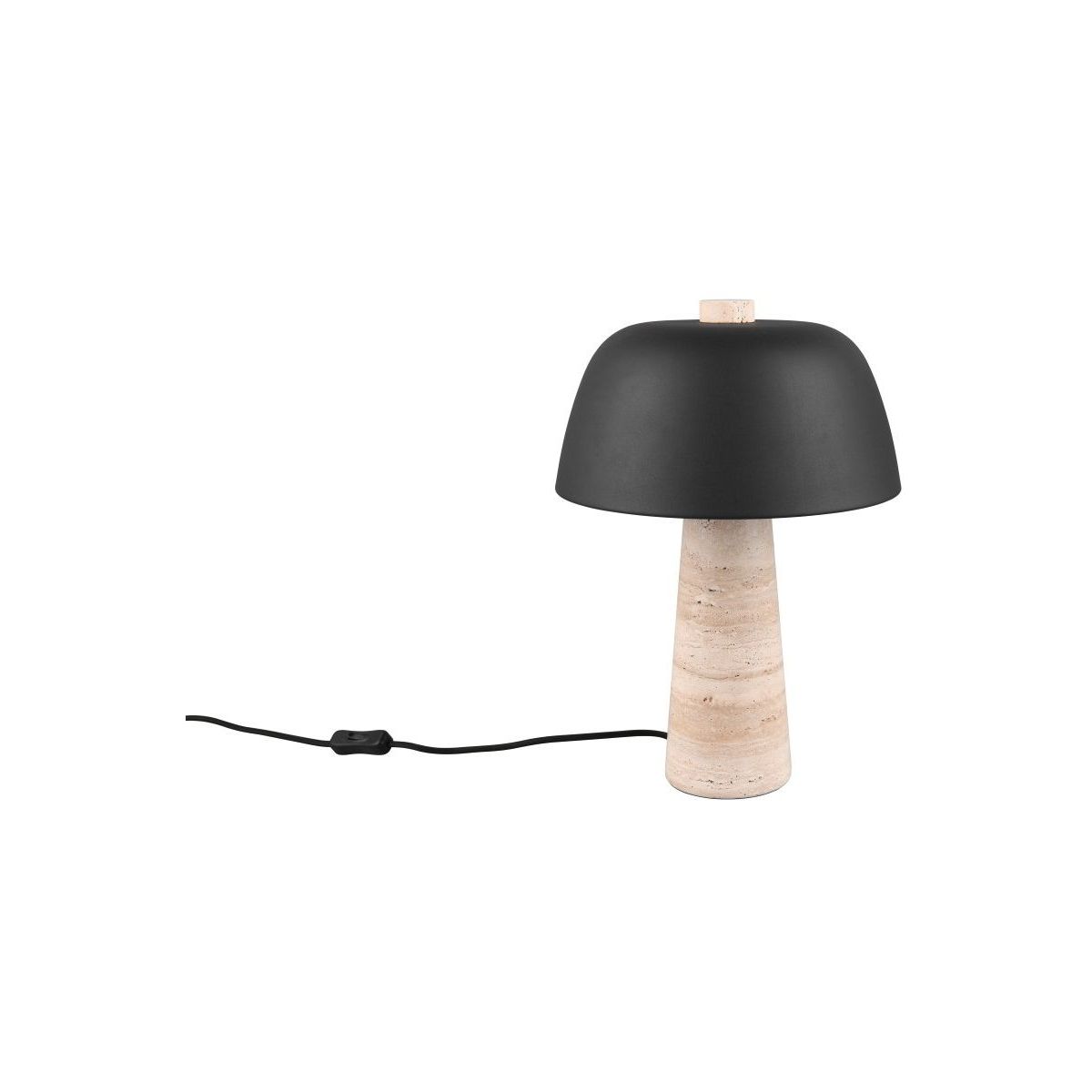 Timba Black & Travertine Table Lamp
