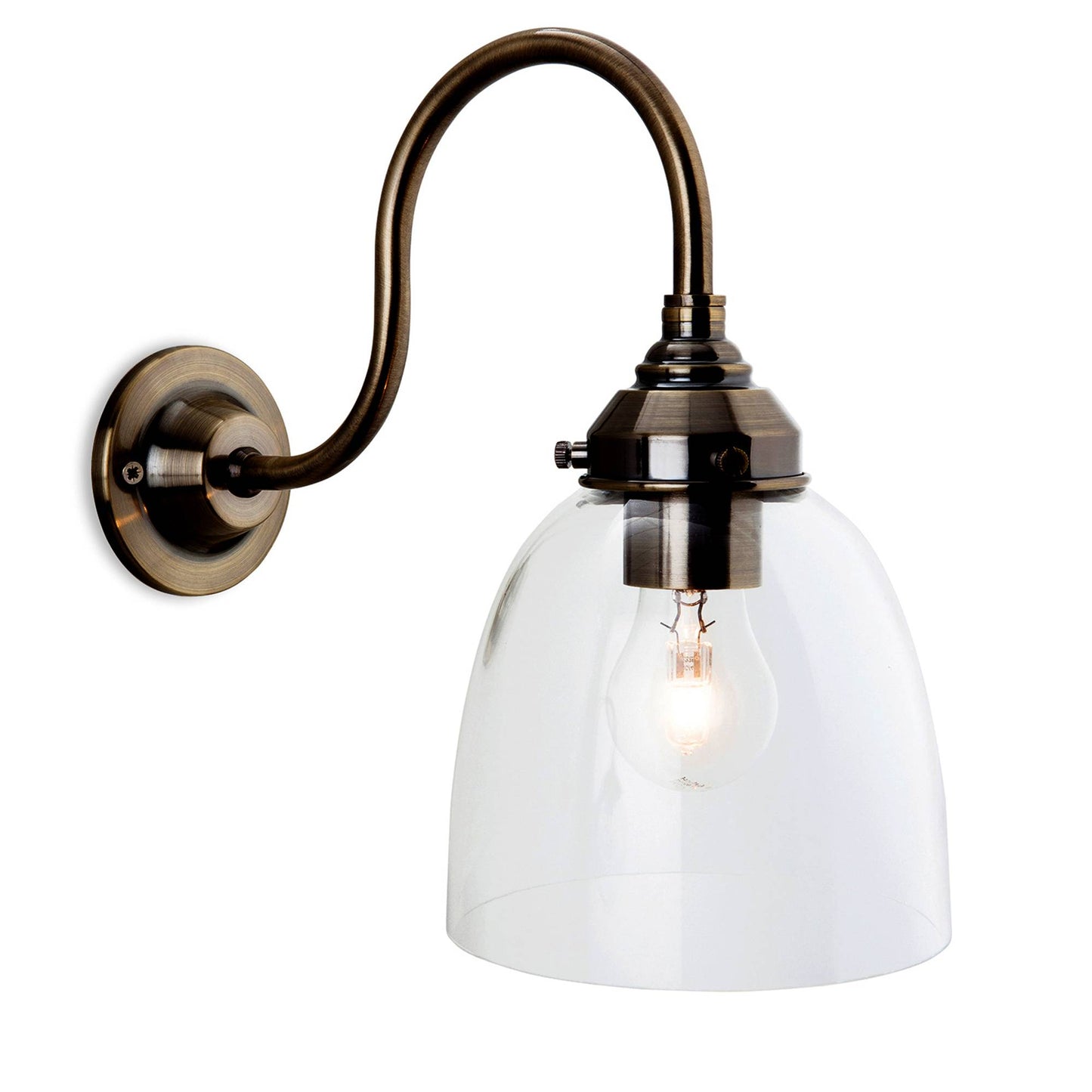 Victoria 1 Light Antique Brass Wall Light