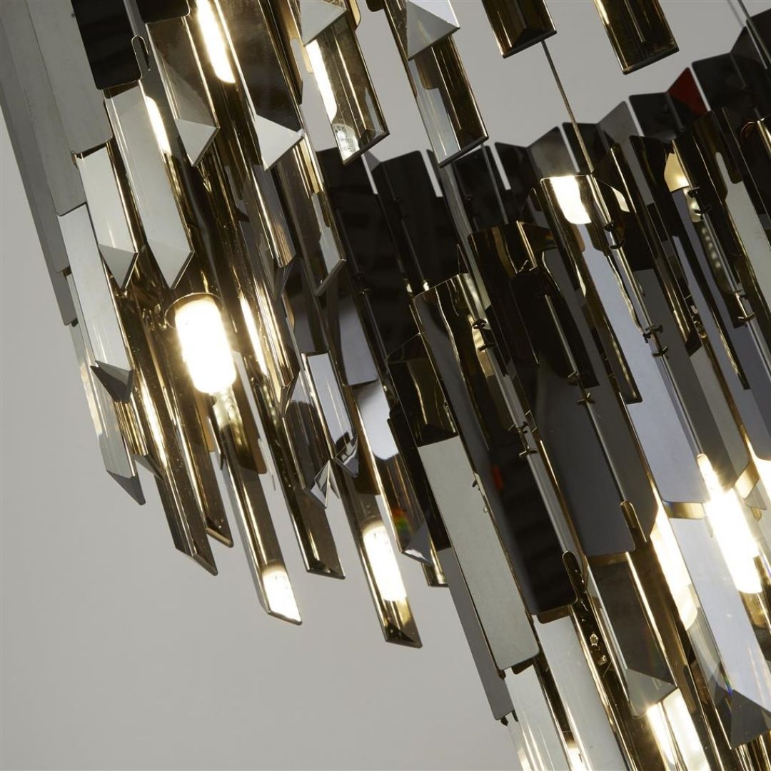Rotunda 9 Light Smoked Glass Pendant Ceiling Light