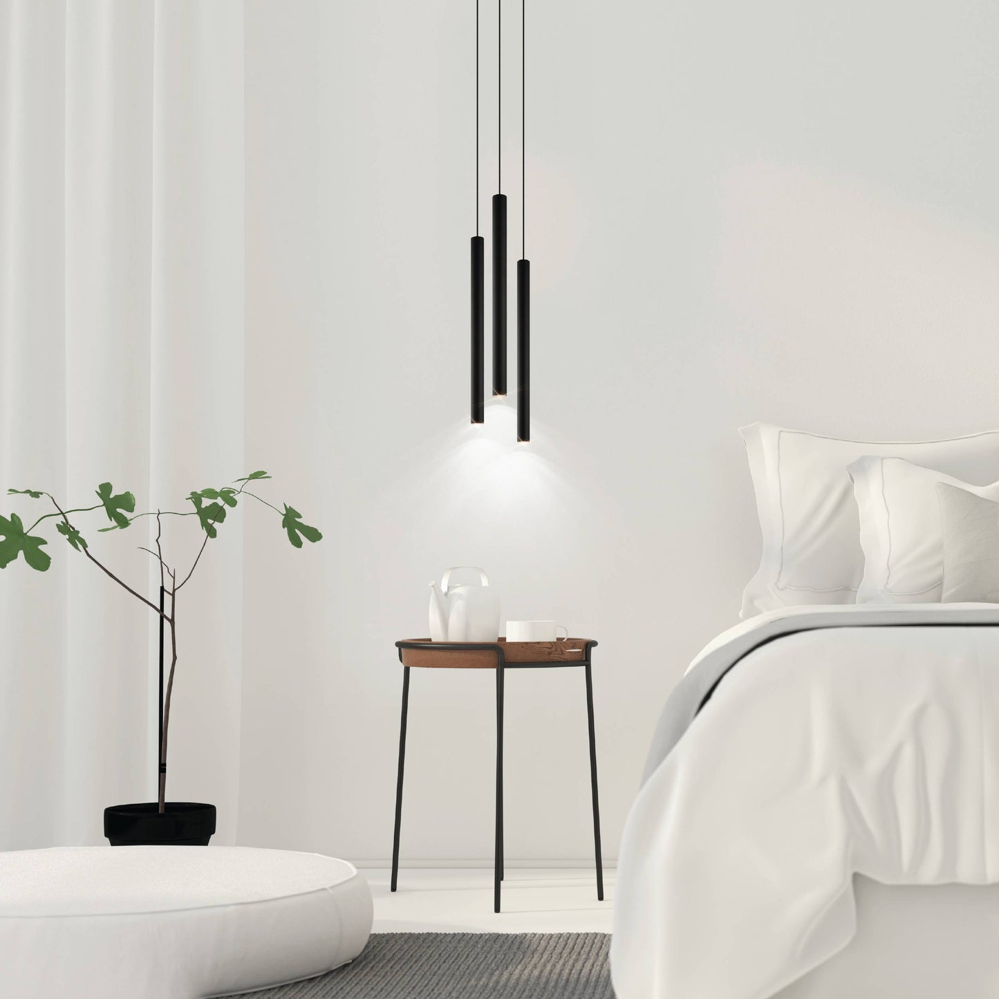 Tortoreto LED Large Black Pendant