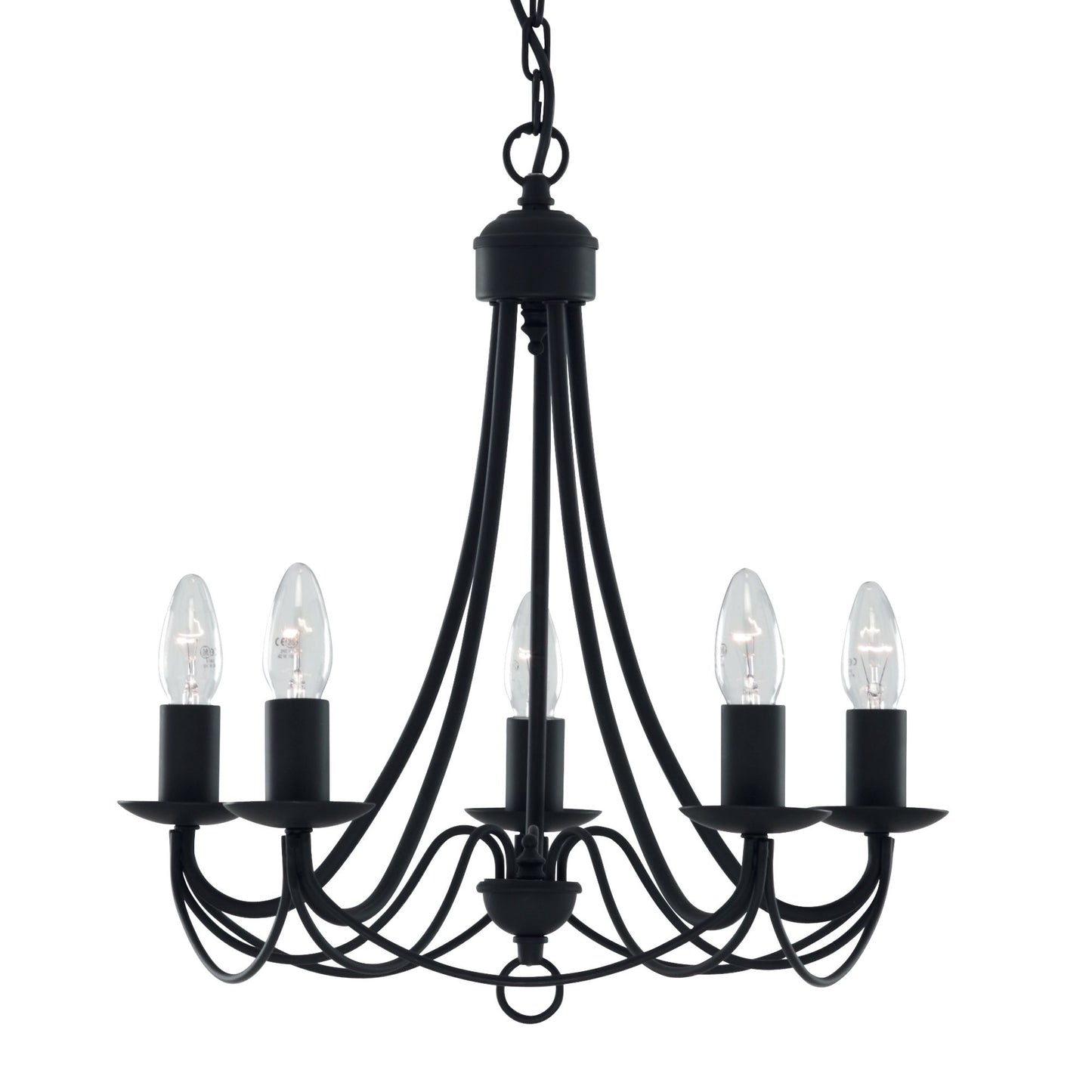 Maypole 5 Light Chandelier in Matt Black