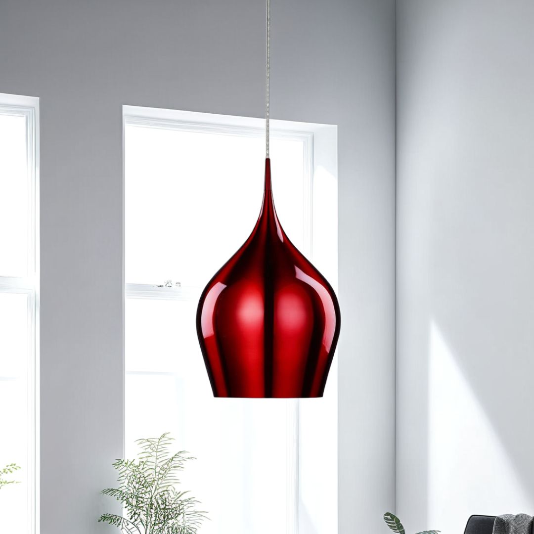 Vibrant 1 Light Ceiling Light Red