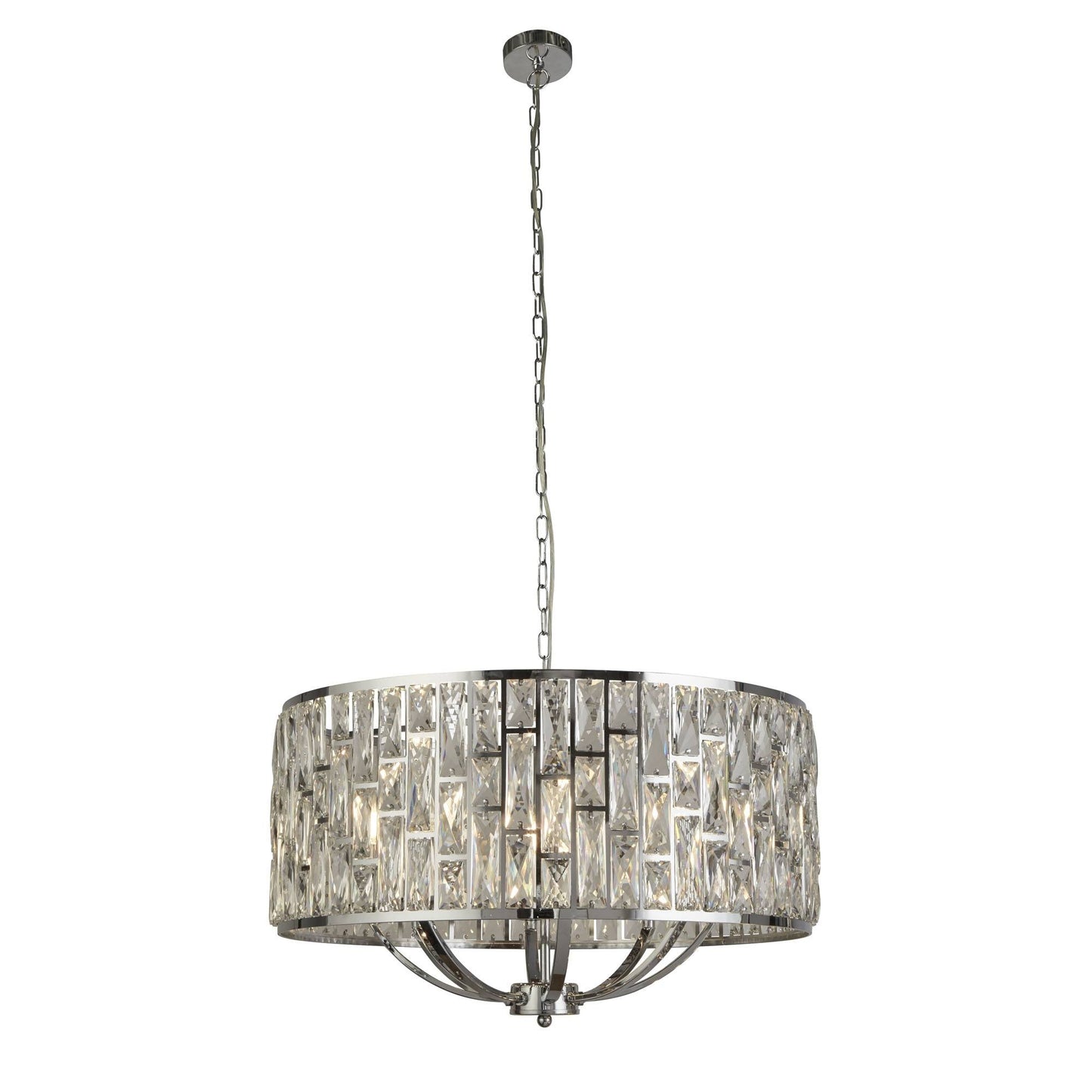 Bijou 8 Light Chrome Pendant with Crystal Glass