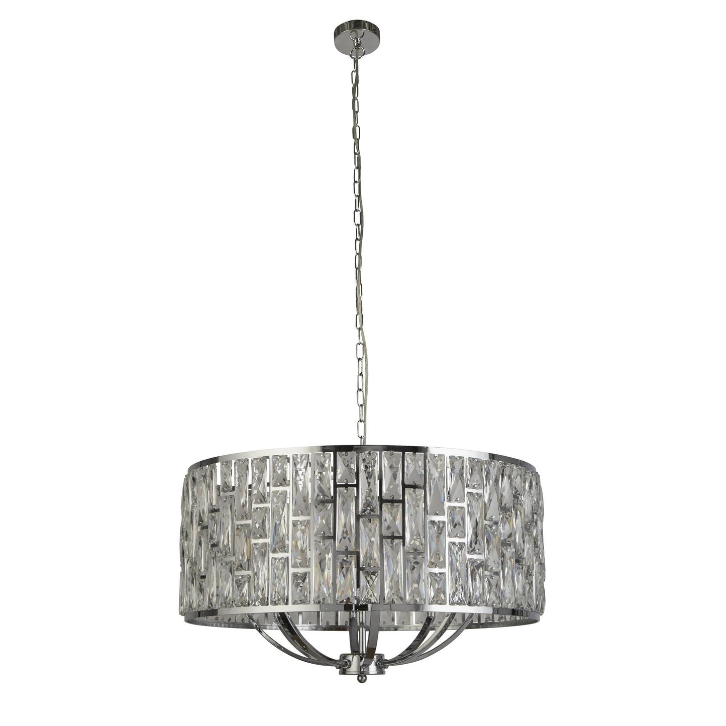 Bijou 8 Light Chrome Pendant with Crystal Glass