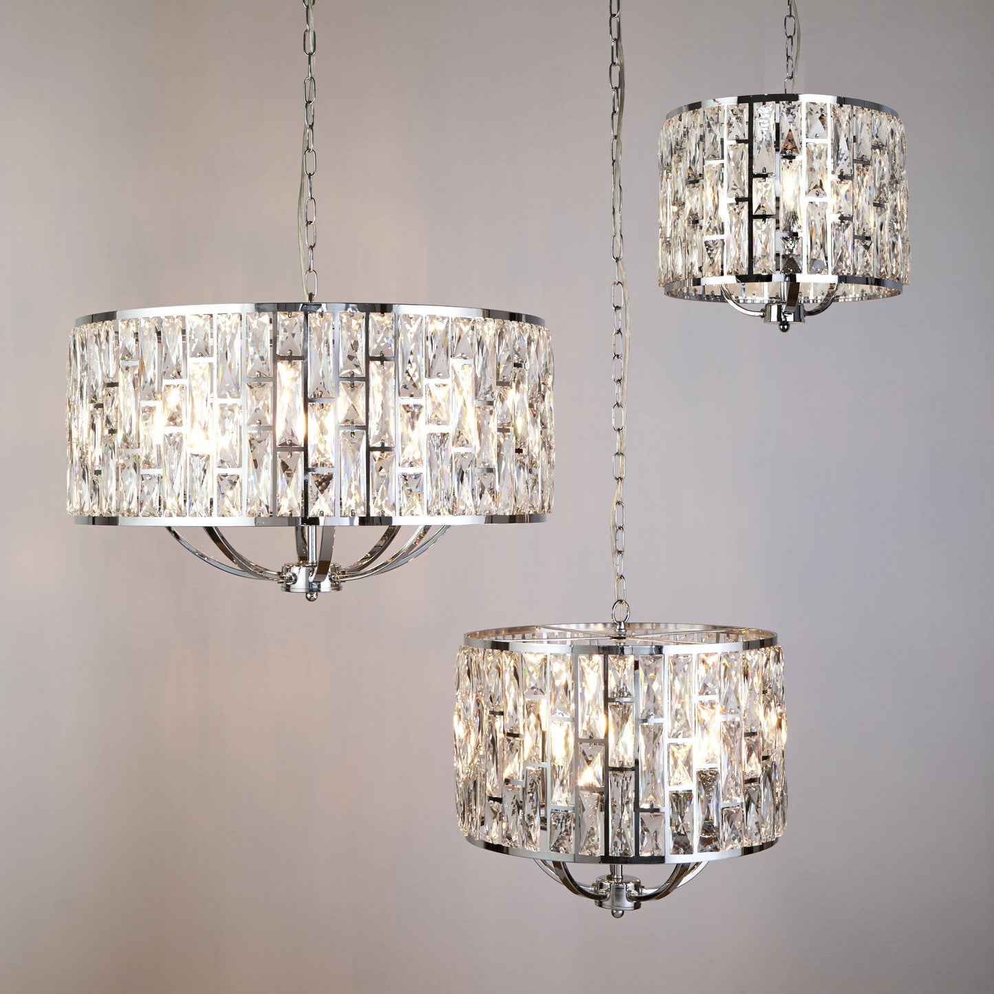Bijou 8 Light Chrome Pendant with Crystal Glass
