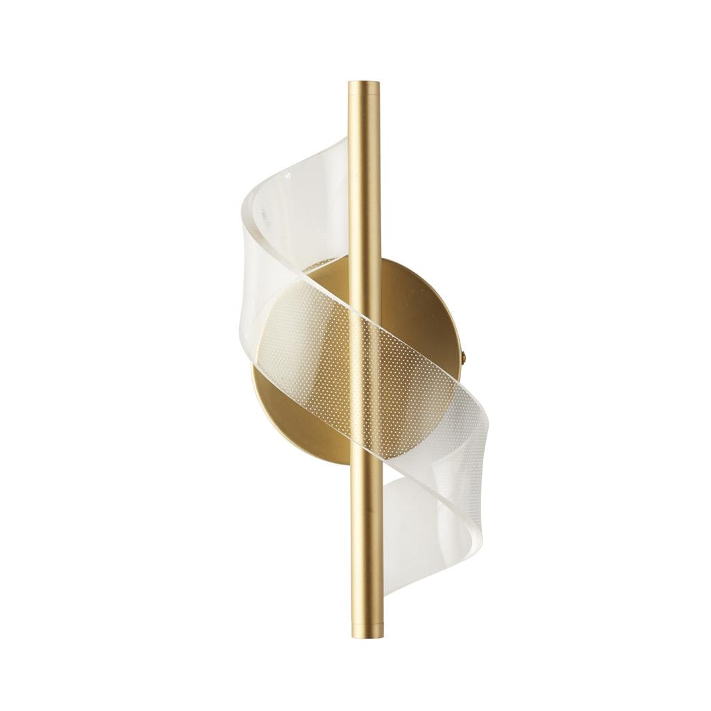 Lux & Belle LED Painted Gold Metal & Clear Acrylic Wall Light