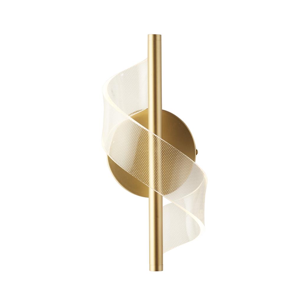 Lux & Belle LED Painted Gold Metal & Clear Acrylic Wall Light