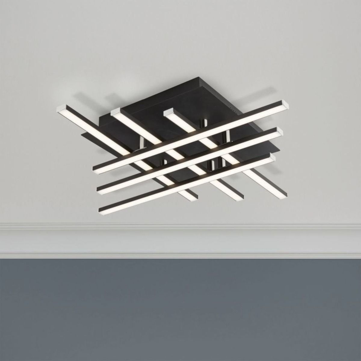 Matrix 6 Light Black LED Flush Ceiling Light