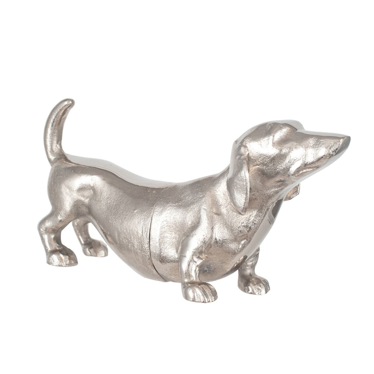 Silver Sausage Dog Book Ends