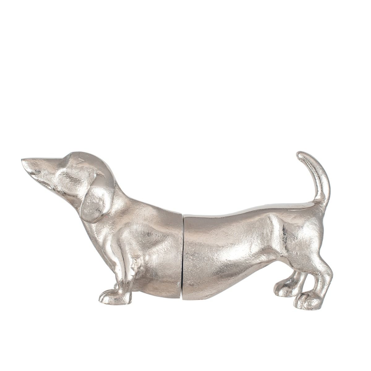 Silver Sausage Dog Book Ends