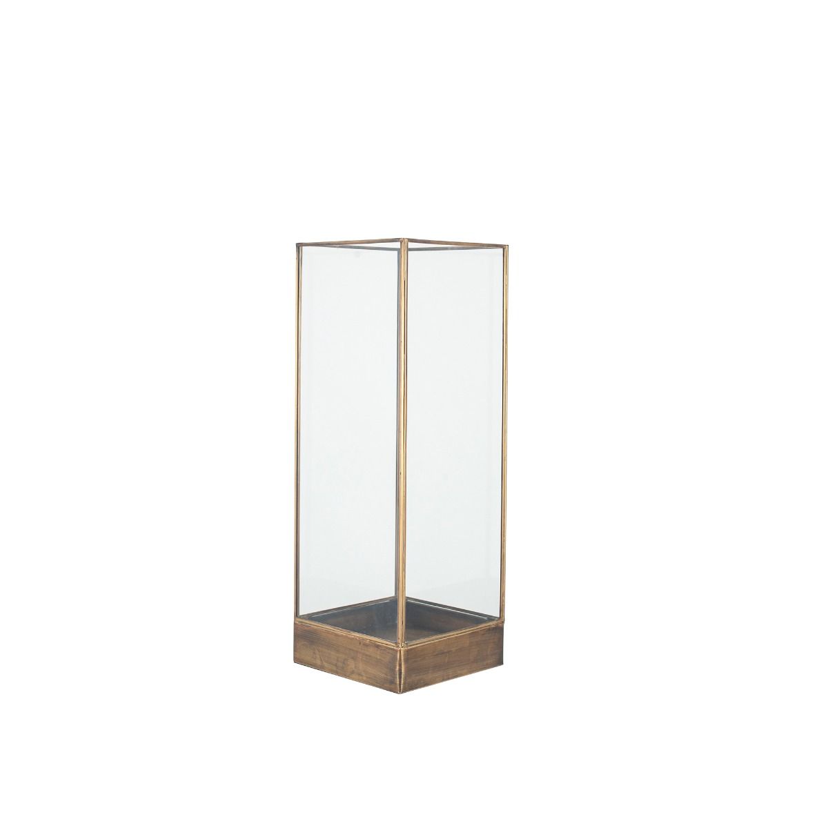 Antique Brass Square Metal Lantern Large