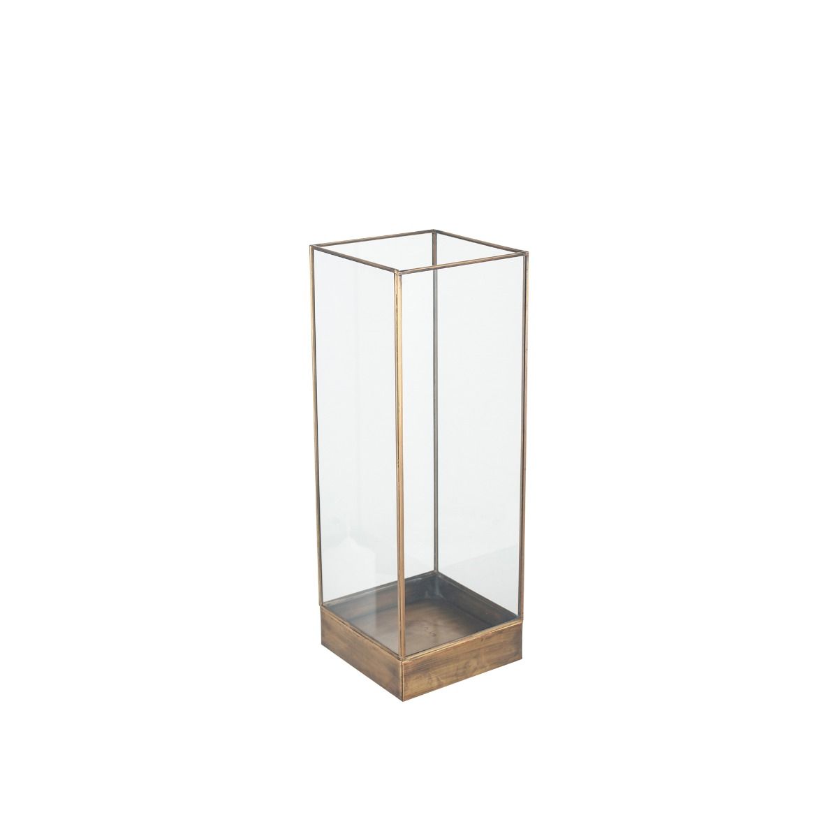 Antique Brass Square Metal Lantern Large