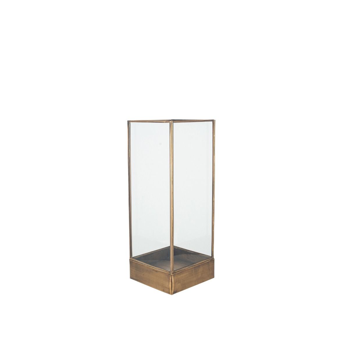 Antique Brass Square Metal Lantern Small