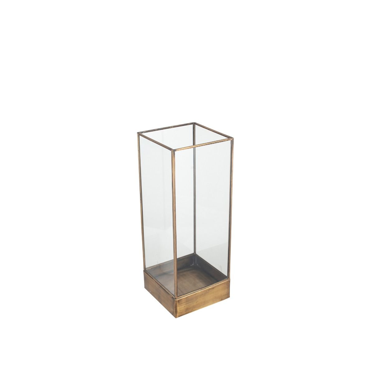 Antique Brass Square Metal Lantern Small