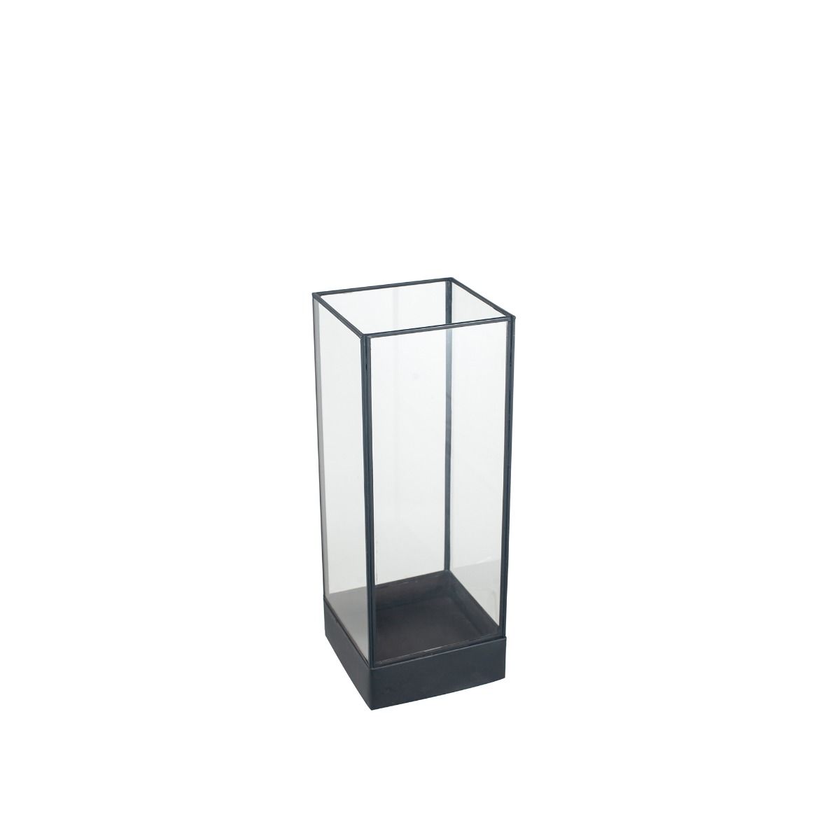 Matt Black Square Metal Lantern Small