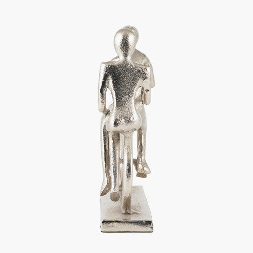 Double Cyclist Ornament in Silver