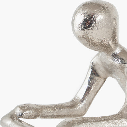 Double Cyclist Ornament in Silver