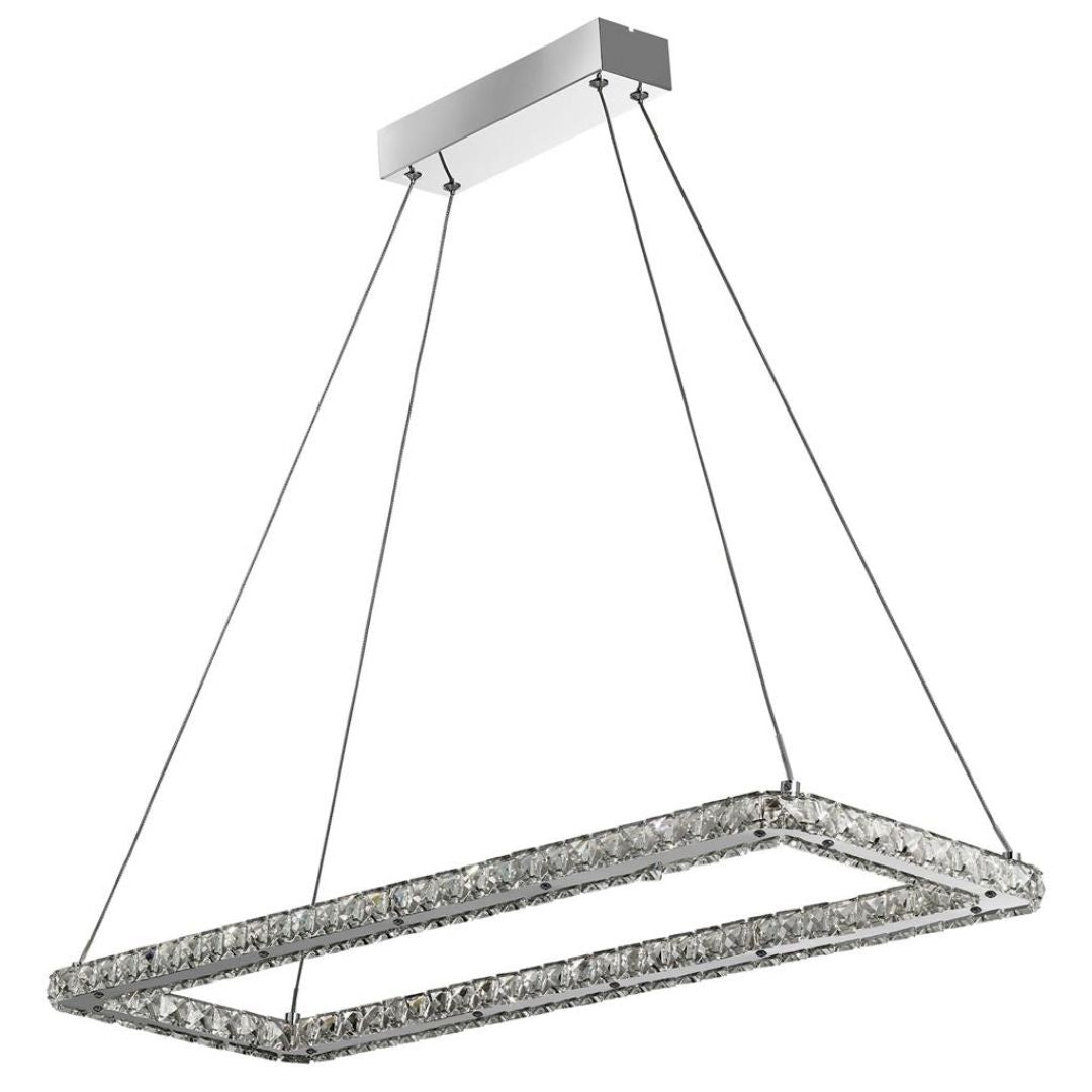 Clover Chrome LED Linear Ceiling Pendant